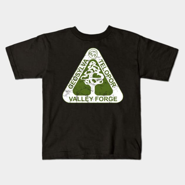 Silent Running: Valley Forge Emblem GREEN VERSION WORN LOOK Kids T-Shirt by Evarcha